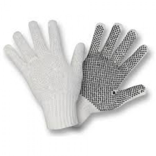 White Cotton Gloves with PVC Dots
