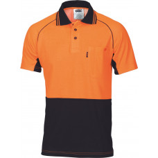 HiVis Cotton Backed Cool-Breeze Contrast Polo - Short Sleeve