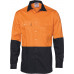 HiVis Cool-Breeze Vertical Vented Cotton Shirt - Long sleeve