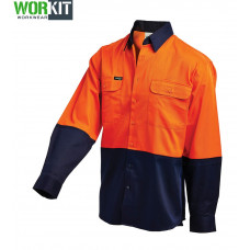 Hi-Vis 2-Tone Lightweight Drill Shirt - Long Sleeve