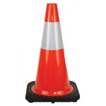 Orange Hi-Vis Traffic Cone with Black Base - 450mm