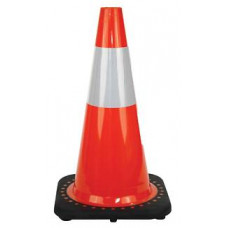 Orange Hi-Vis Traffic Cone with Black Base - 450mm