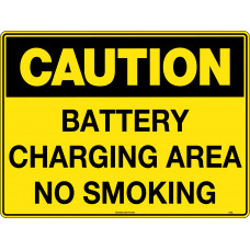 Caution Battery Charging Area No Smoking