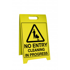 Corflute Sign Stand - No Entry Cleaning In Progress