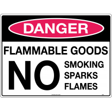 Danger - Flammable Goods No Smoking Sparks Flames