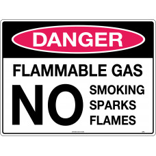 Danger - Flammable Gas No Smoking Sparks Flames