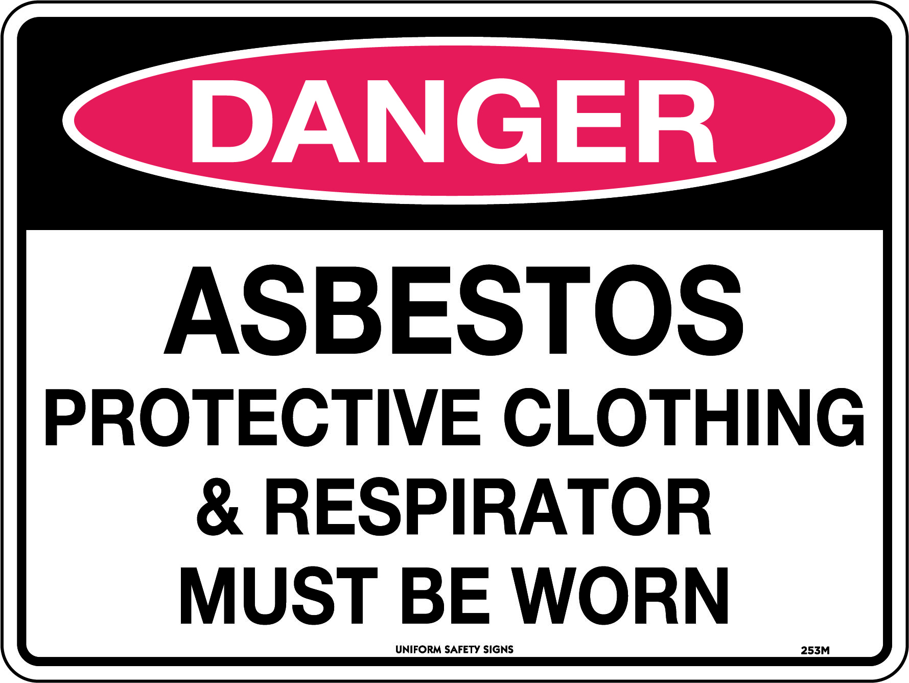 Danger Asbestos Protective Clothing & Respirator Must Be Worn