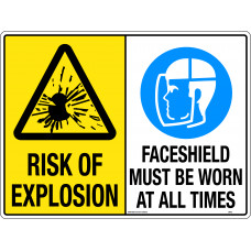 Risk Of Explosion/Faceshield Must Be Worn At All Times