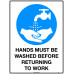 Hands Must Be Washed Before Returning To Work