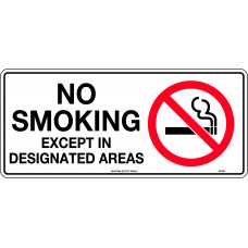 No Smoking Except In Designated Areas