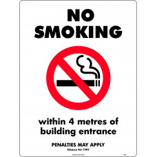 No Smoking - within 4 metres of building entrance